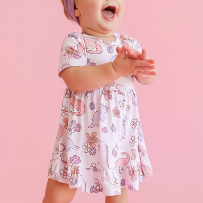 Erica Ruffled Twirl Bodysuit Dress