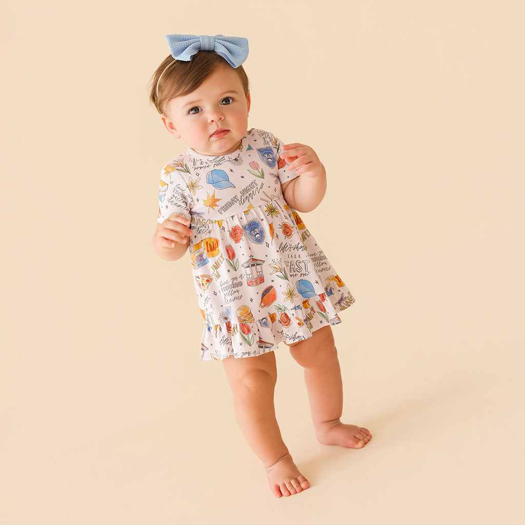 Gilmore Girls Ruffled Twirl Bodysuit Dress