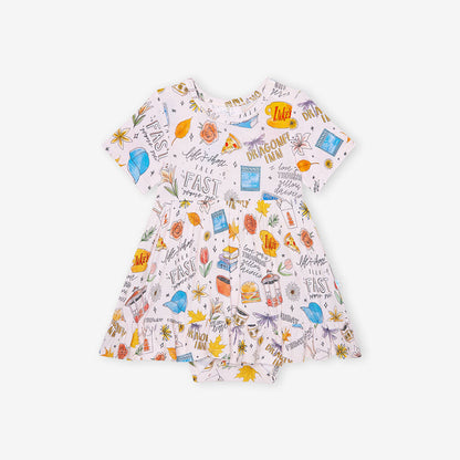 Gilmore Girls Ruffled Twirl Bodysuit Dress