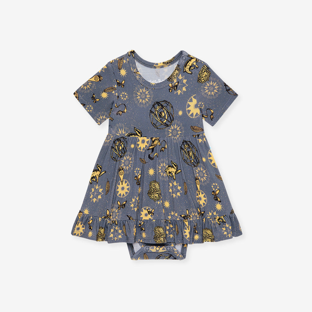 Hufflepuff House Ruffled Twirl Bodysuit Dress