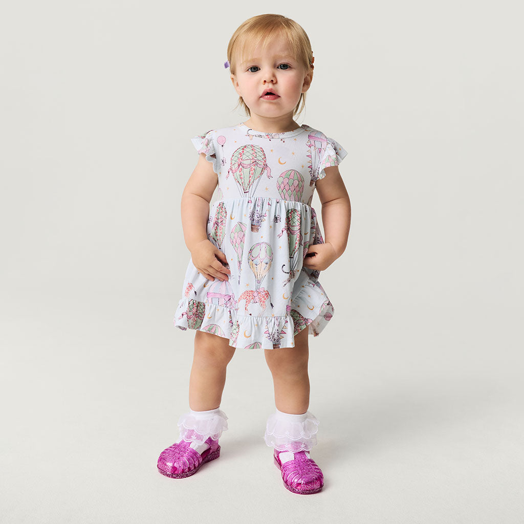 Seraphina Ruffled Twirl Bodysuit Dress