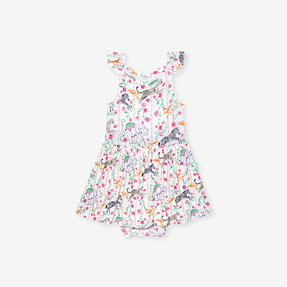 Lyra Ruffled Picot Bodysuit Dress