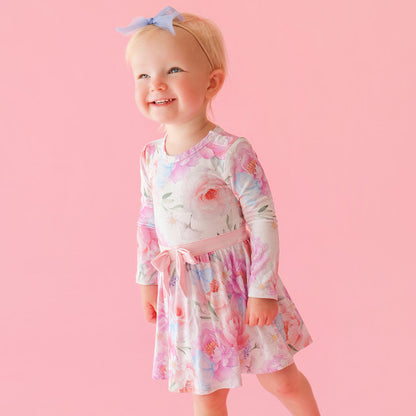 Dominique Bow Twirl Bodysuit Dress