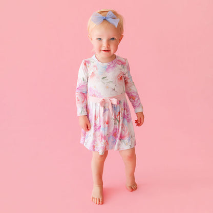 Dominique Bow Twirl Bodysuit Dress