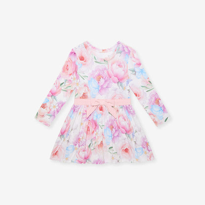 Dominique Bow Twirl Bodysuit Dress