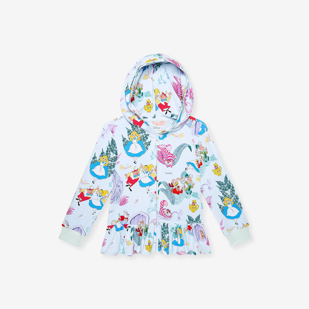 Disney Adventures in Wonderland French Terry Ruffled Zippered Hoodie