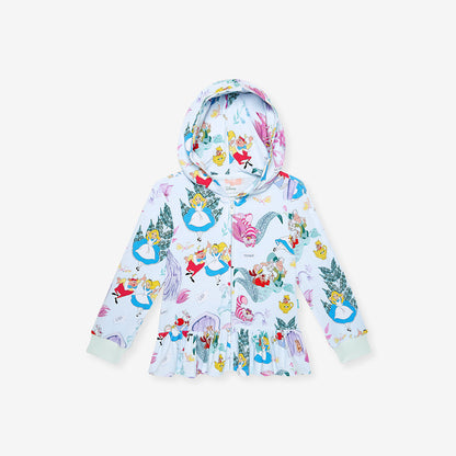 Disney Adventures in Wonderland French Terry Ruffled Zippered Hoodie