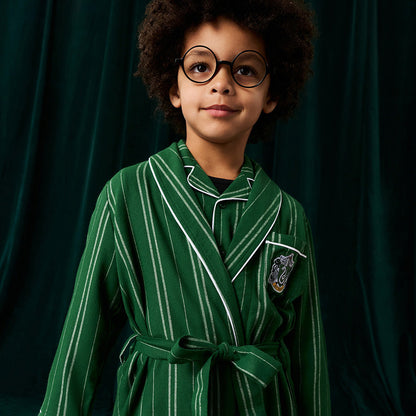 Slytherin Classic Stripe Kids' Flannelette Luxe Robe