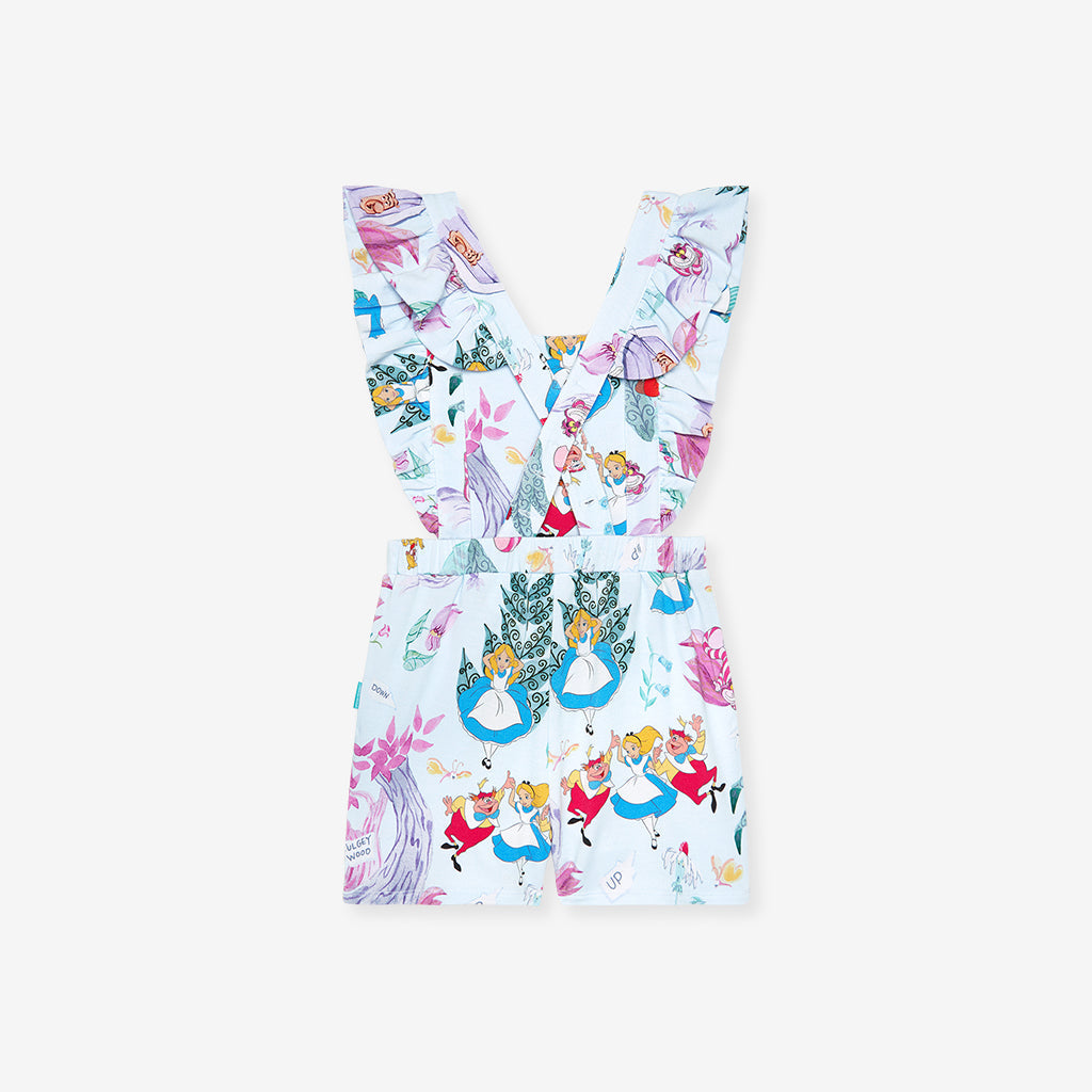 Disney Adventures in Wonderland French Terry Short Overalls