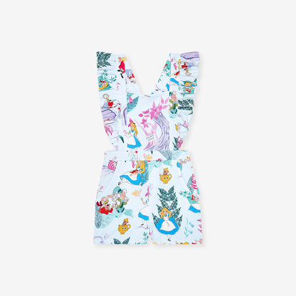 Disney Adventures in Wonderland French Terry Short Overalls