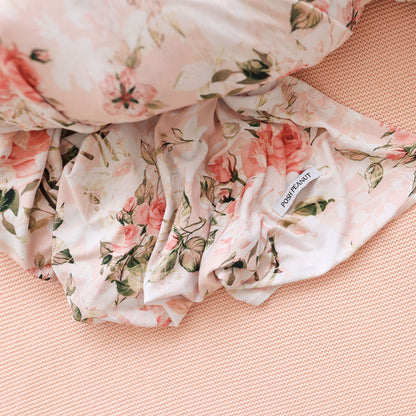 Vintage Pink Rose Swaddle Headband Set