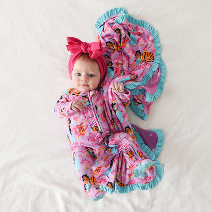 Disney Princess Jasmine & Jasmine's Castle Ruffled Luxette Patoo® Blanket