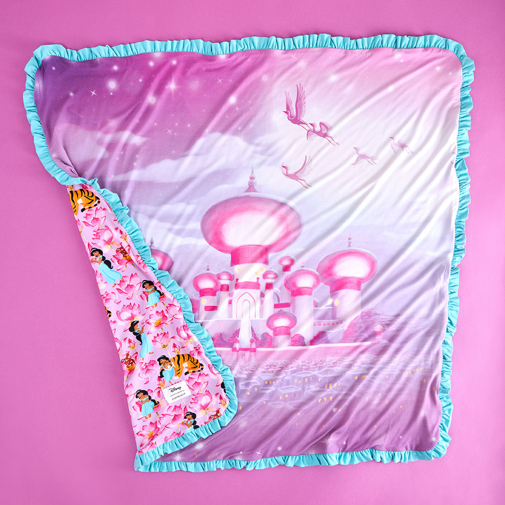 Disney Princess Jasmine & Jasmine's Castle Ruffled Luxette Patoo® Blanket