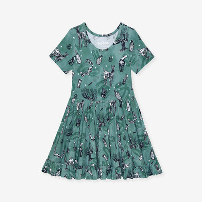 Slytherin House Ruffled Twirl Dress