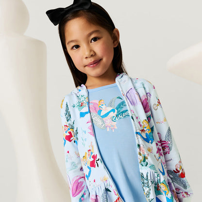 Disney Adventures in Wonderland French Terry Ruffled Zippered Hoodie