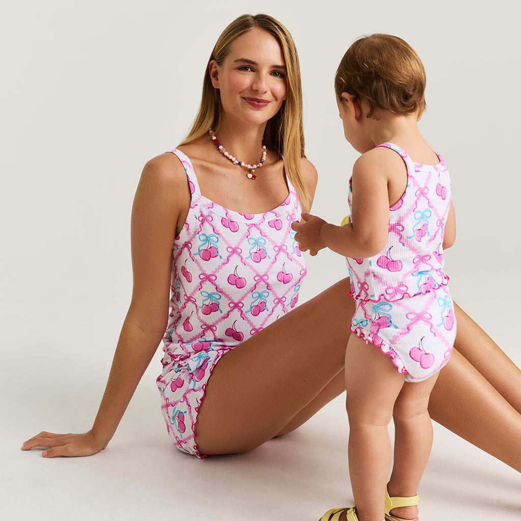 Amarena Lettuce Edge Cami Bummie Set