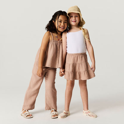 Macchiato Cotton Crinkle Mini Skirt