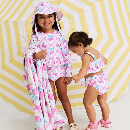 Amarena Long Sleeve Rash Guard Ruffled Bummie Set