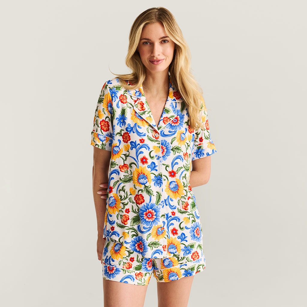 Fiore Italiani Women's Luxe Pajama Short Set