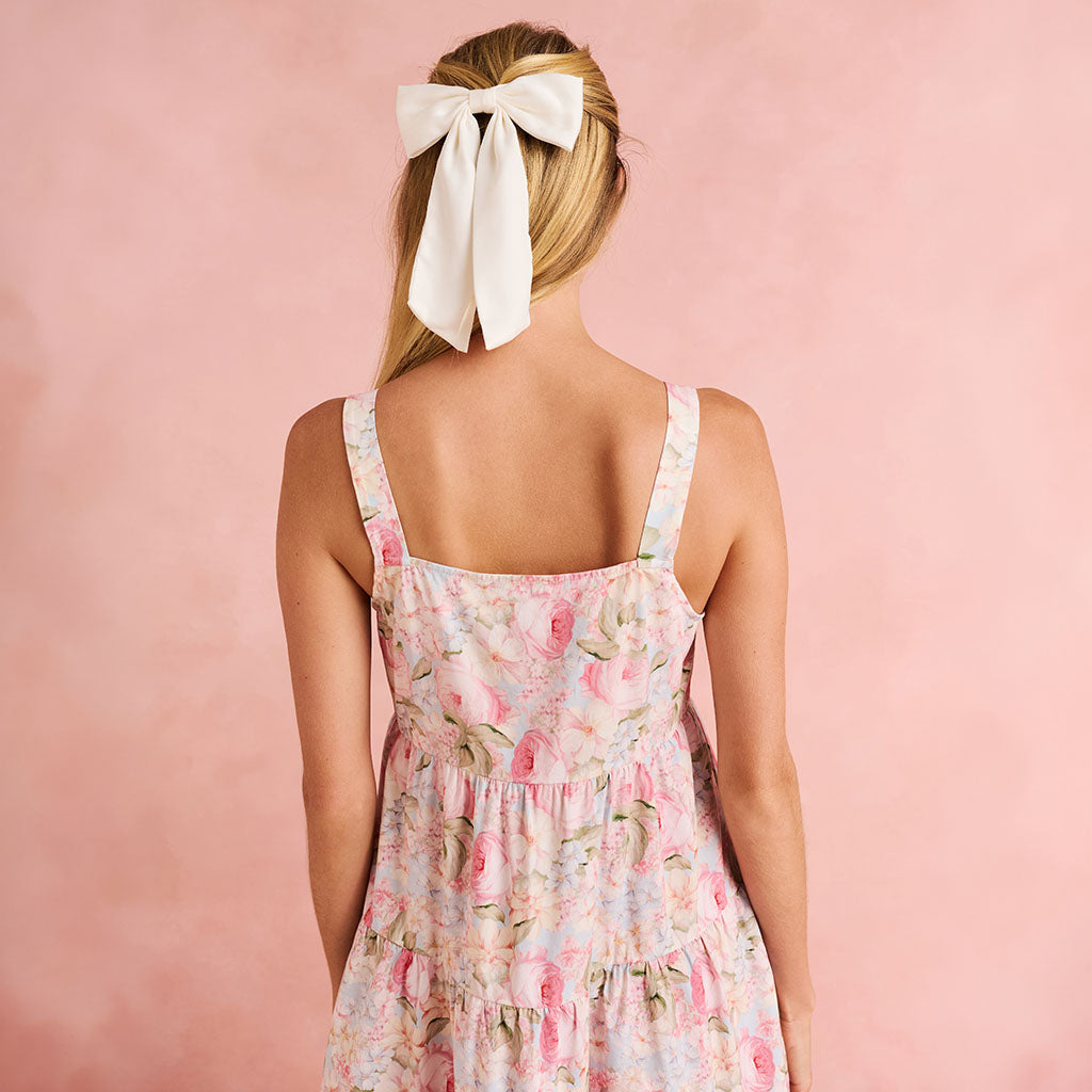 Rose Dreams Women's Bamboo Challis Tiered Dress