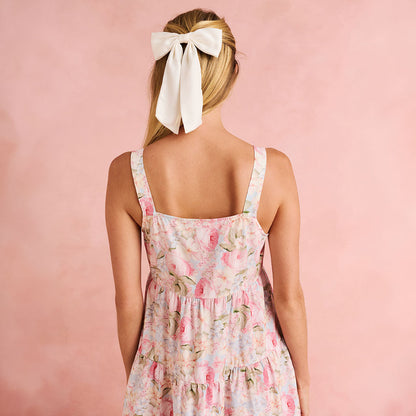 Rose Dreams Women's Bamboo Challis Tiered Dress
