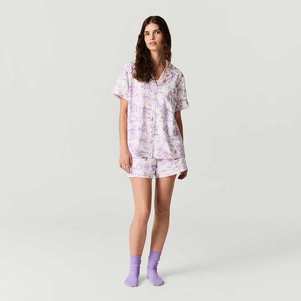 Babette Women's Twill Pajama Short Set