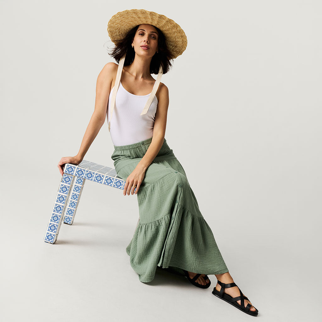 Soft Jade Women's Cotton Crinkle Maxi Skirt