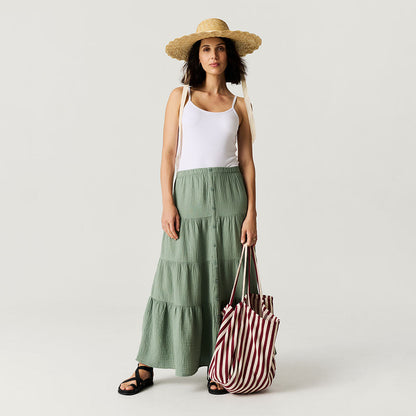 Soft Jade Women's Cotton Crinkle Maxi Skirt