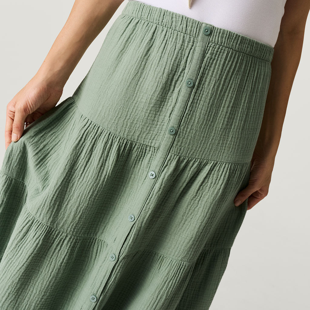 Soft Jade Women's Cotton Crinkle Maxi Skirt