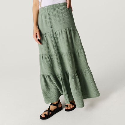 Soft Jade Women's Cotton Crinkle Maxi Skirt