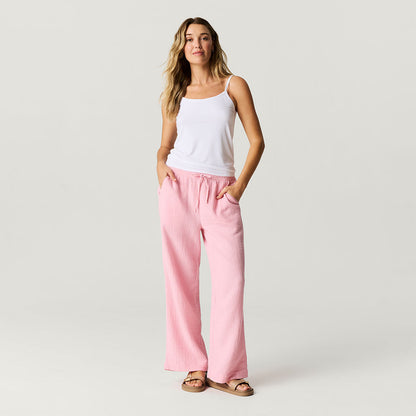 Happy Pink Women's Cotton Crinkle Pants