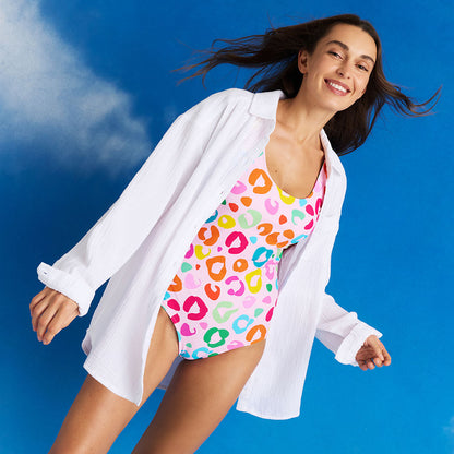 Women's White Oversized Cotton Crinkle Shirt