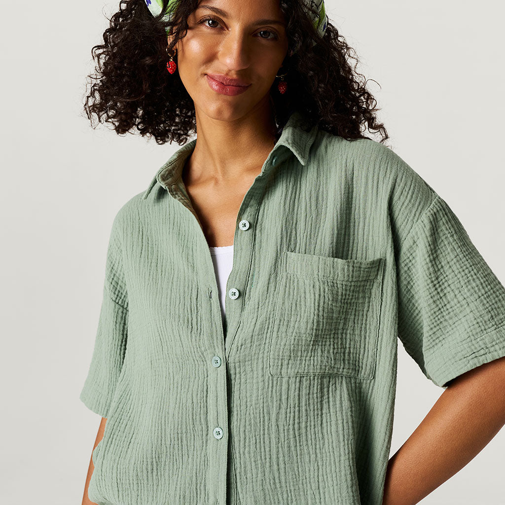 Soft Jade Women's Cotton Crinkle Short Set