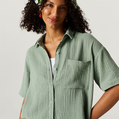 Soft Jade Women's Cotton Crinkle Short Set