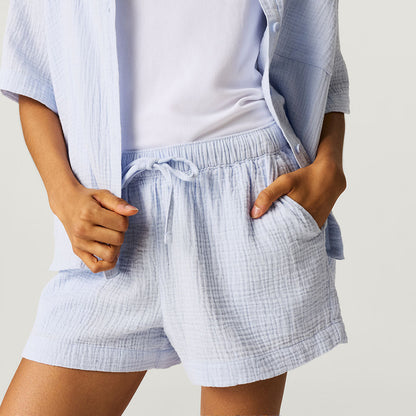 Halogen Blue Women's Cotton Crinkle Short Set