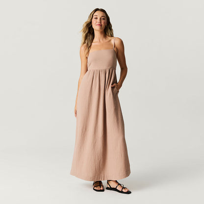 Macchiato Women's Cotton Crinkle Maxi Dress