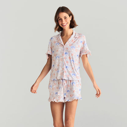Agatha Women's Ruffled Pajama Short Set