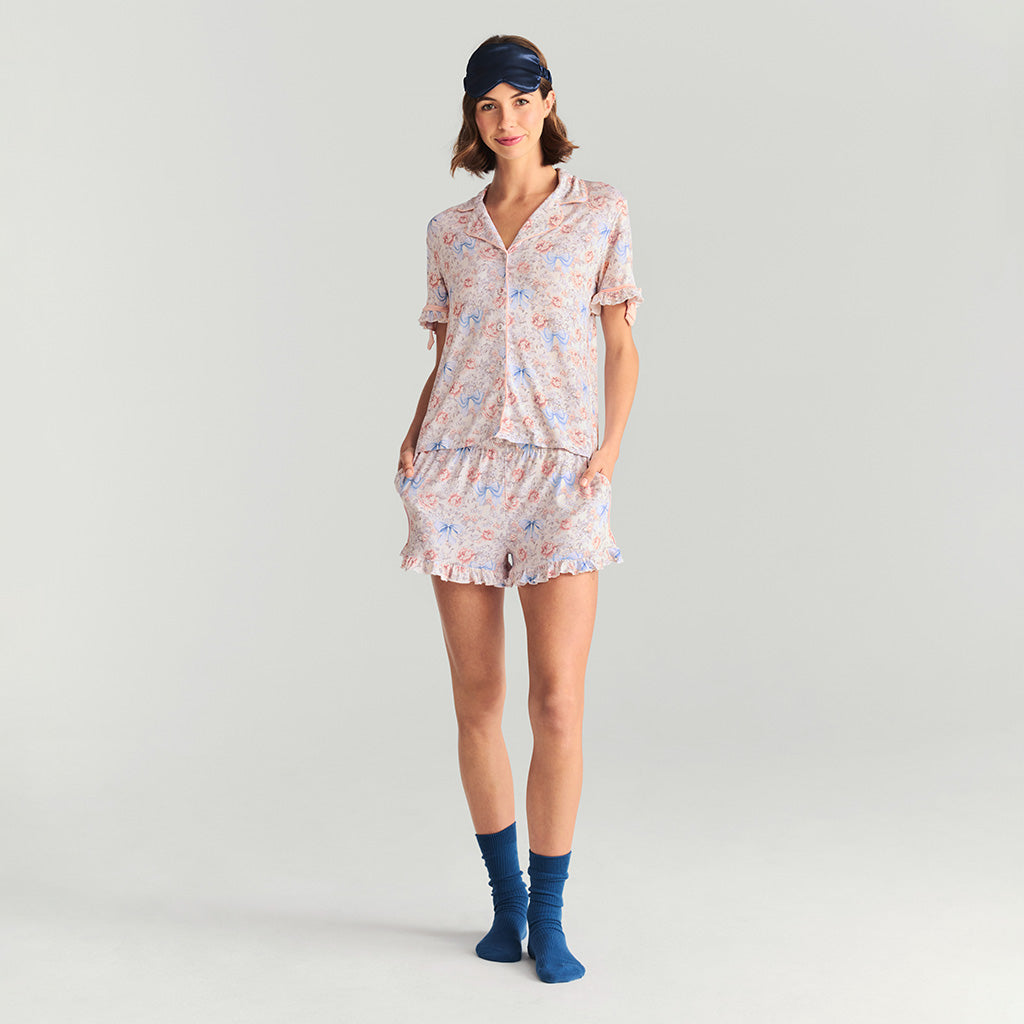 Agatha Women's Ruffled Pajama Short Set