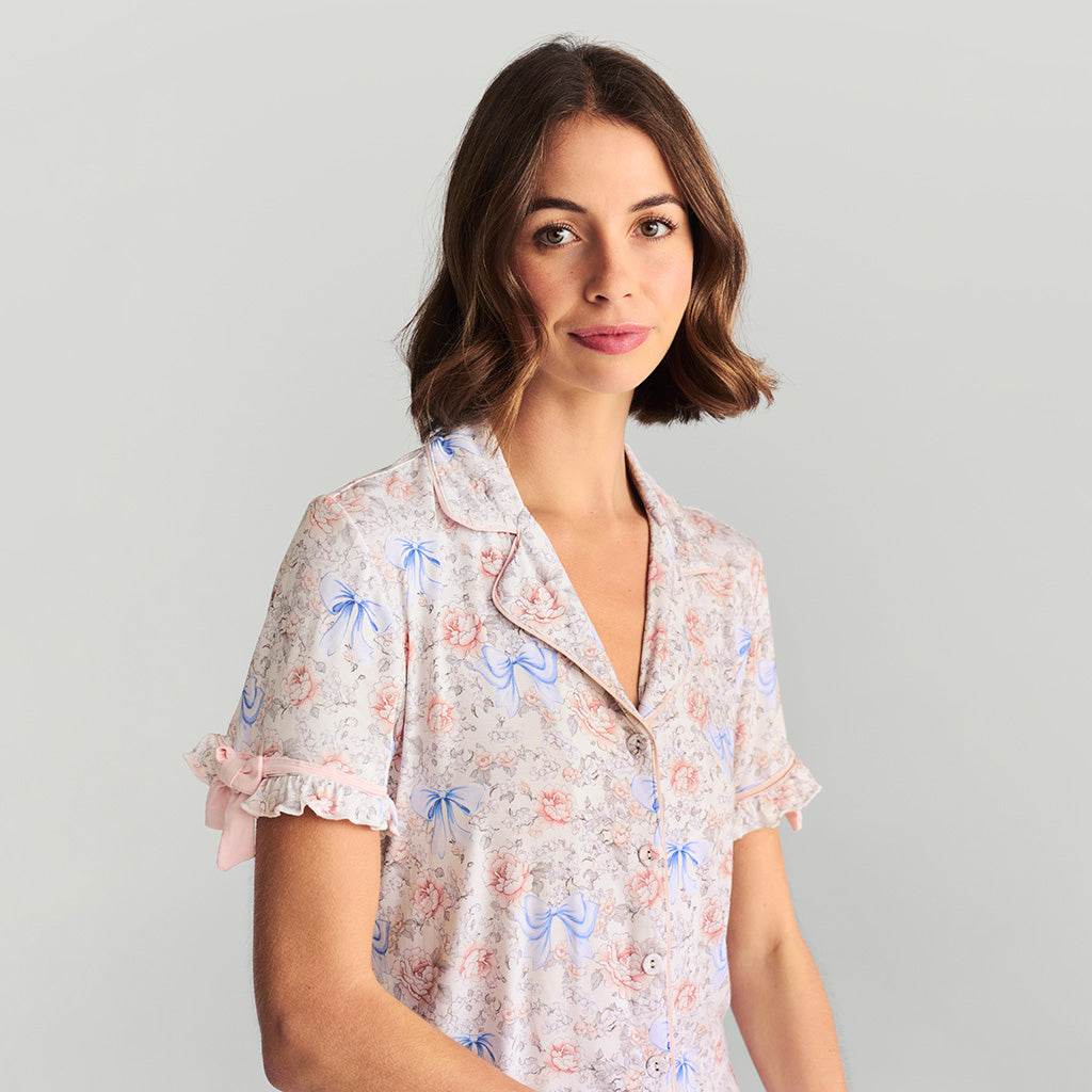 Agatha Women's Ruffled Pajama Short Set