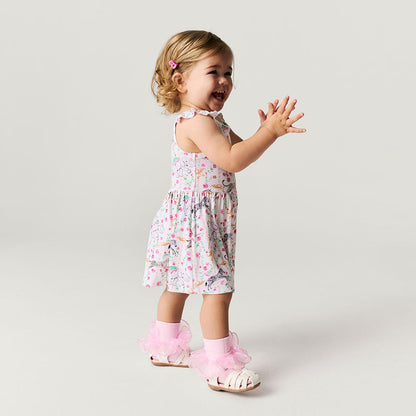 Lyra Ruffled Picot Bodysuit Dress