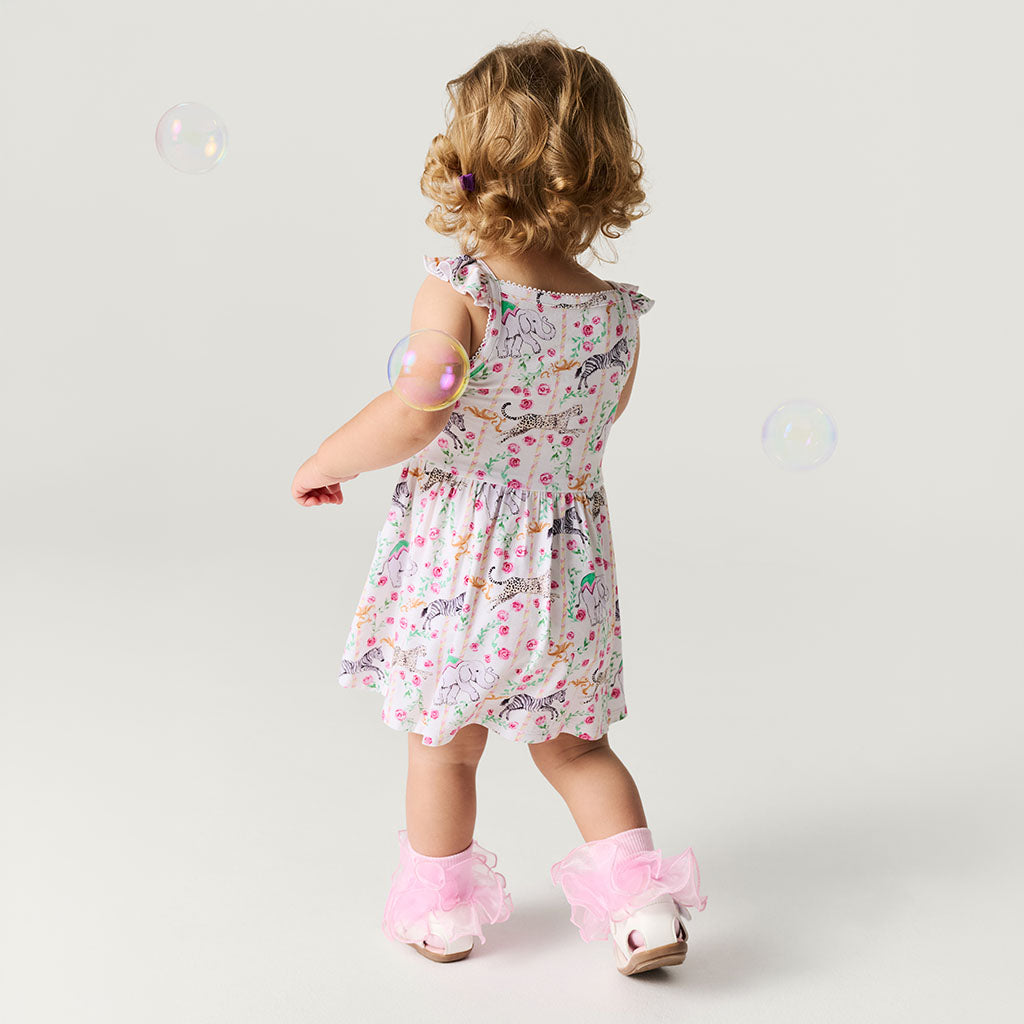 Lyra Ruffled Picot Bodysuit Dress
