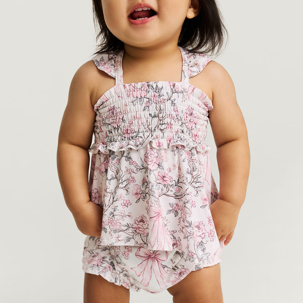 Irene Smocked Babydoll Bummie Set