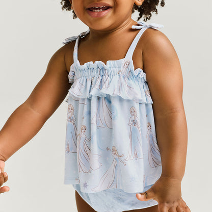 Disney Let It Go Bow Strap Ruffled Top Bummie Set