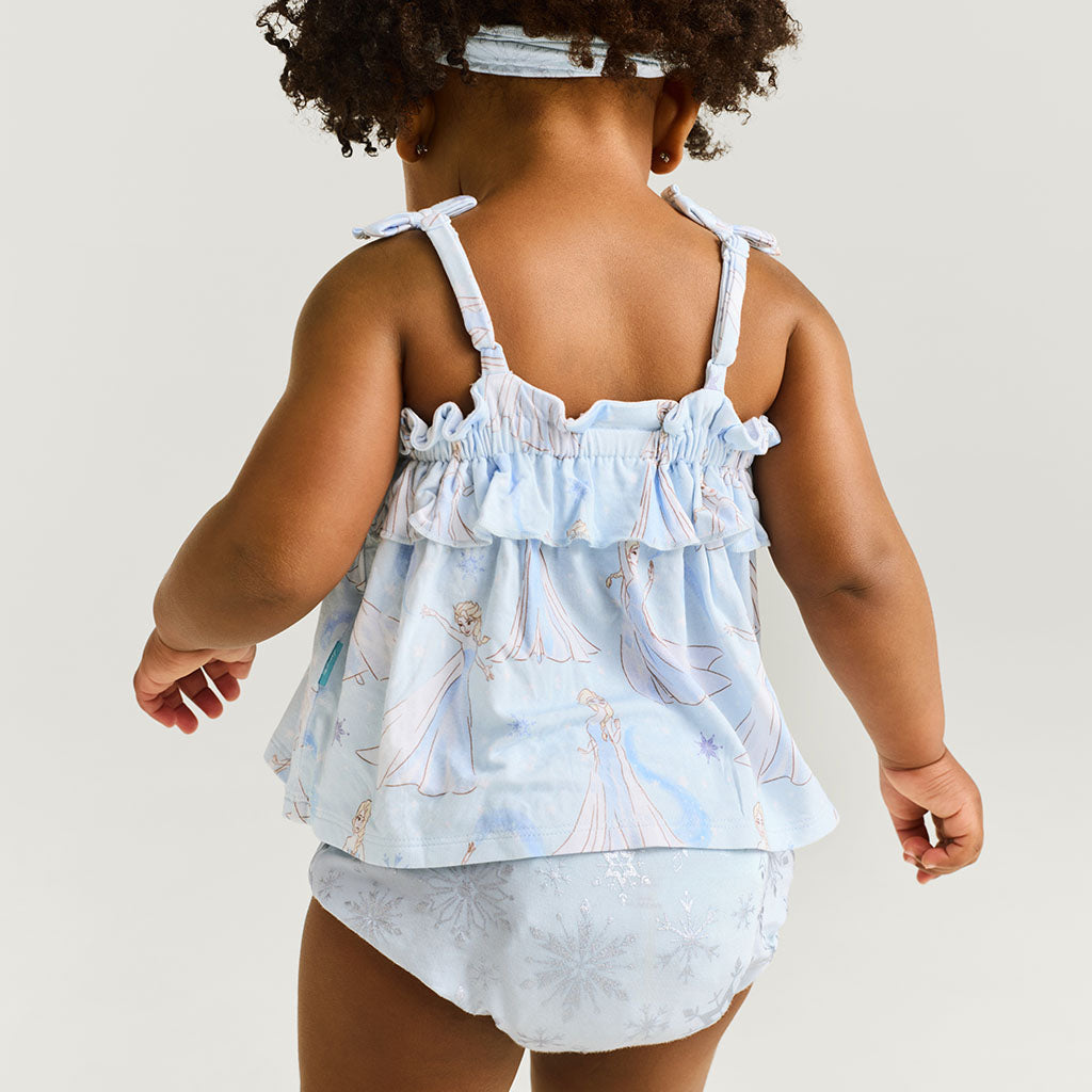 Disney Let It Go Bow Strap Ruffled Top Bummie Set