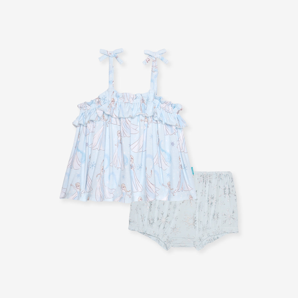 Disney Let It Go Bow Strap Ruffled Top Bummie Set
