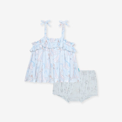 Disney Let It Go Bow Strap Ruffled Top Bummie Set