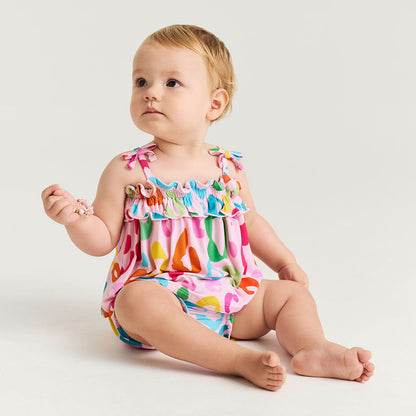 Luella Bow Strap Ruffled Top Bummie Set