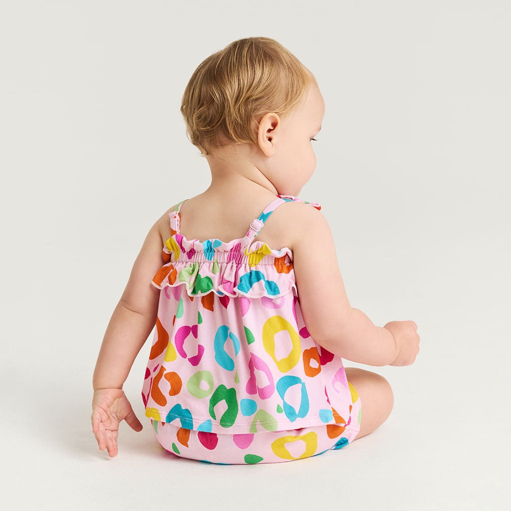 Luella Bow Strap Ruffled Top Bummie Set