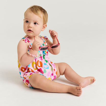 Luella Bow Strap Ruffled Top Bummie Set