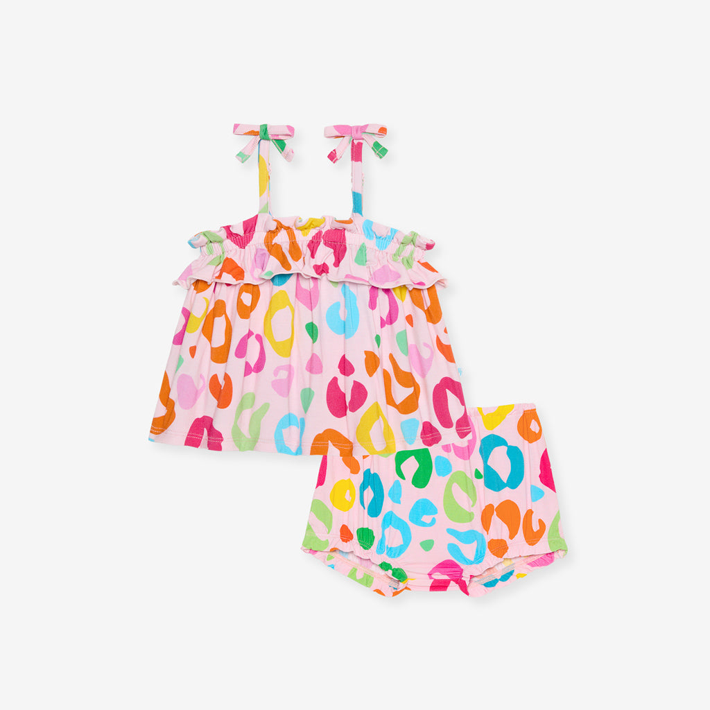 Luella Bow Strap Ruffled Top Bummie Set